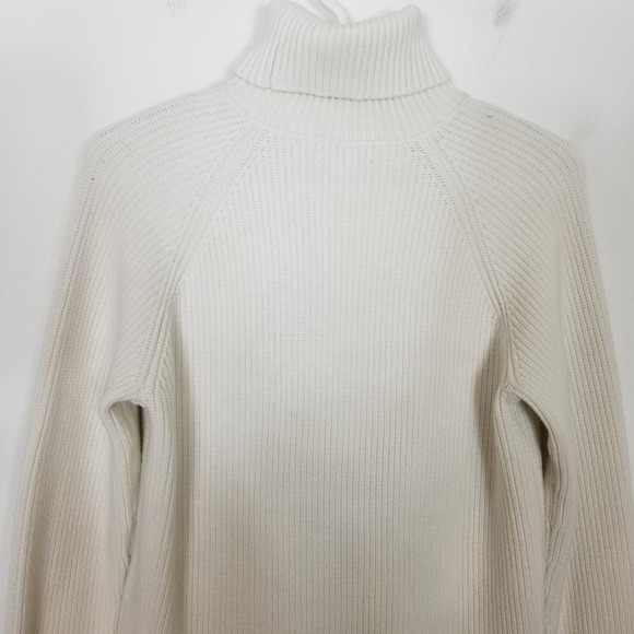 EVEREVE Women Turtleneck Pullover Sweater Sz XS White Ribbed Knit Classic - Picture 5 of 8